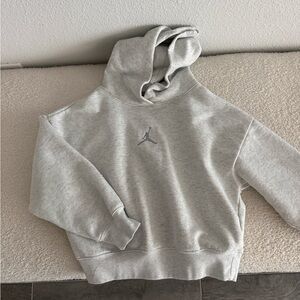 Jordan Heather Gray Hoodie with Red Jumpman Tag